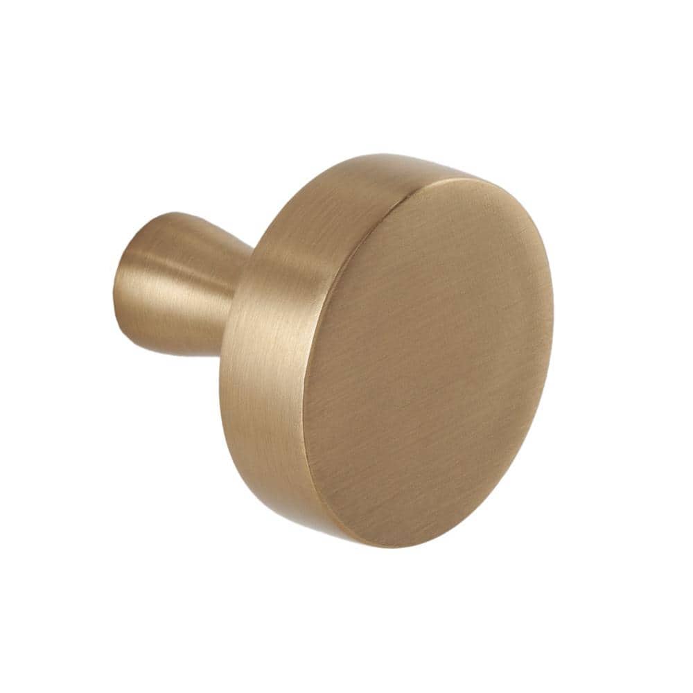 10-Pack The Perfect Knob 1-1/8 in. (29 mm) Classic Satin Brass Round Cabinet Knob - Hercitys
