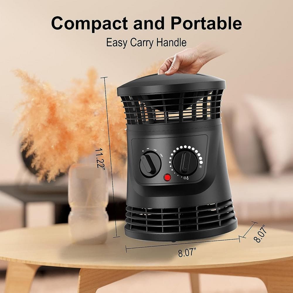 360 Surround Ceramic Heater with 2 Heat Settings - Hercitys