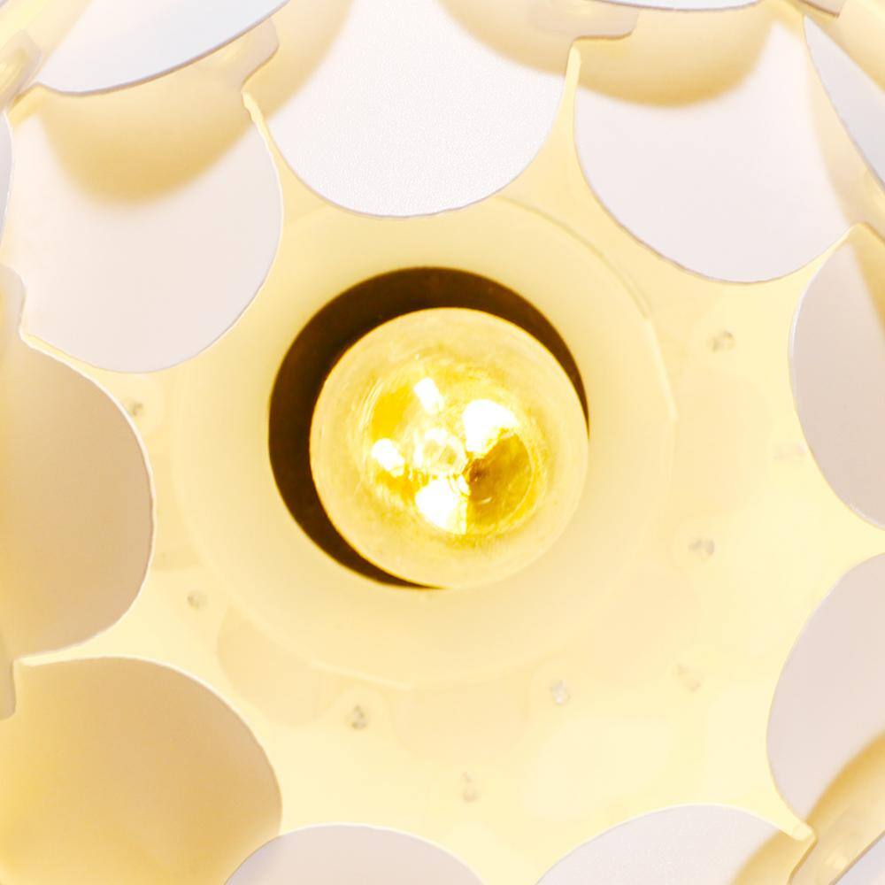 5.75 in. 1-Light Metal Semi-Flush Mount Ceiling Light with White Polycarbonate Plastic Shade - Hercitys