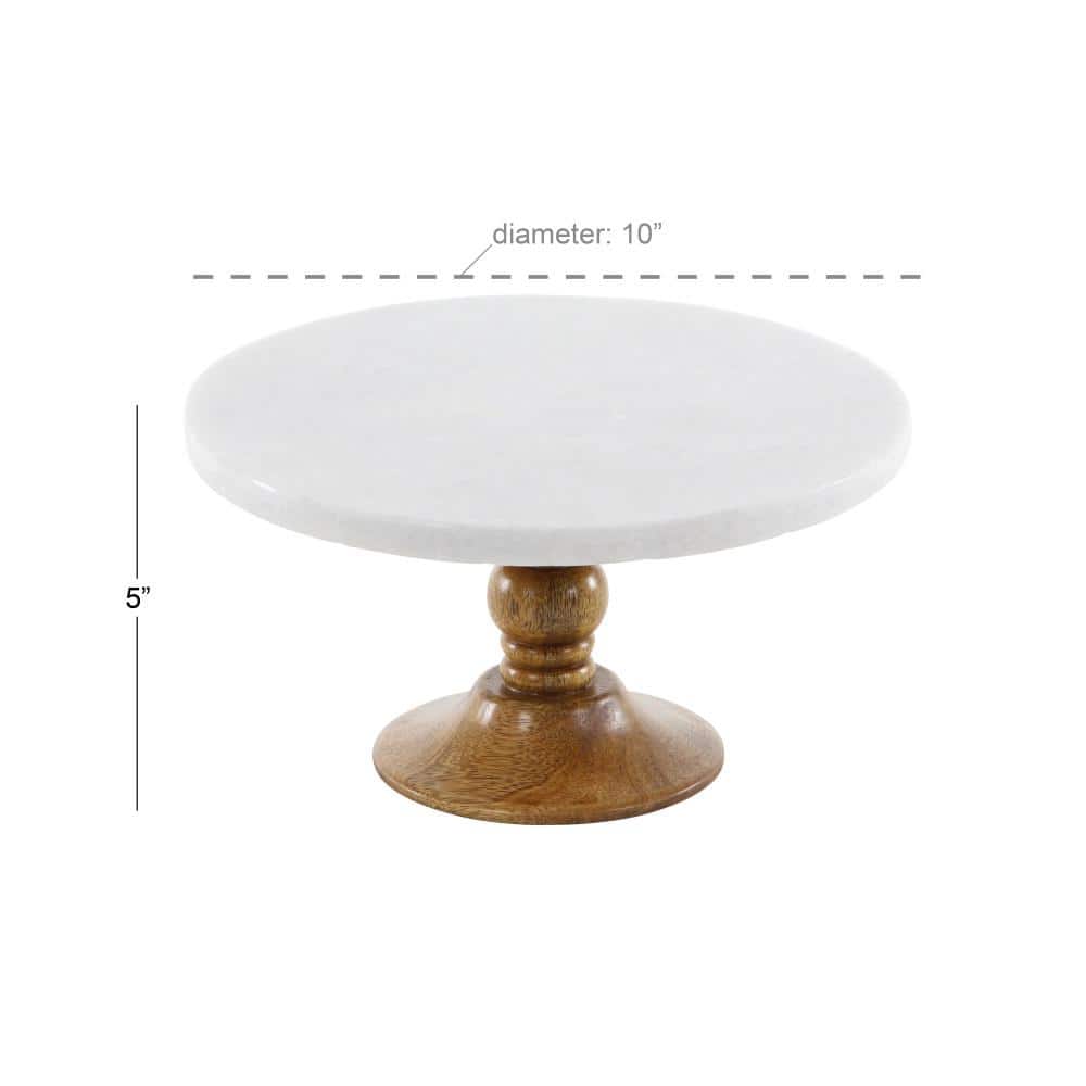 5 in. H 1-Tier Brown Serving Tray Cake Stand - Hercitys