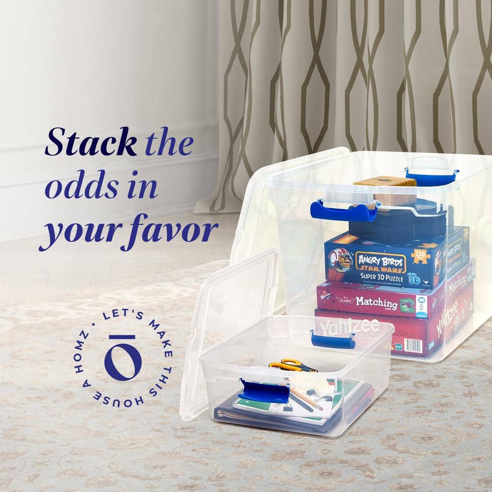 31 qt. Clear Plastic Stackable Storage Containers (4-Pack and 15.5 qt. 4-Pack) - Hercitys