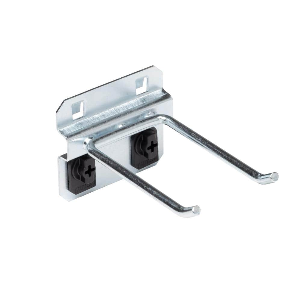 3 in. Double Rod 30 Degree Bend 3/16 in. Dia Zinc Plated Steel Pegboard Hook (5-Pack) - Hercitys