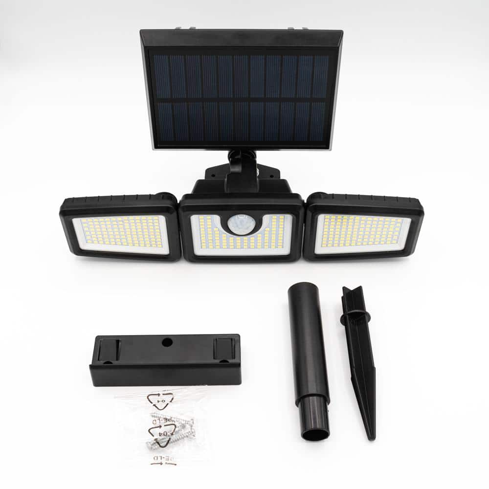 5-Watt 500-Lumens 180-Degree Black Motion Sensing Integrated LED Flood Light, with Ground Spike - Hercitys
