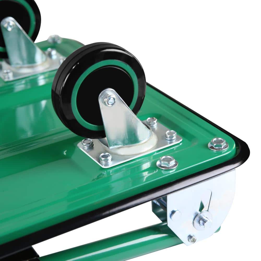 360 lbs. Capacity Easy-Move Foldable Metal Push Cart with 2 x Fixed and Wheels 2 x 360° Wheels - Hercitys