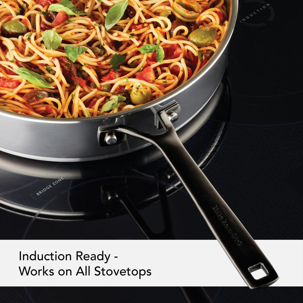 5-Ply Clad 5-qt. Stainless Steel Induction Sautee Pan with Lid - Hercitys