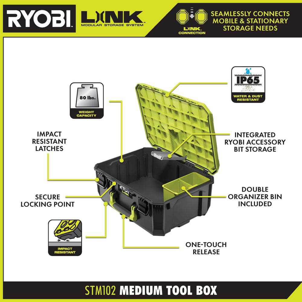 22.2 in. LINK Rolling Tool Box with LINK Medium Tool Box - Hercitys