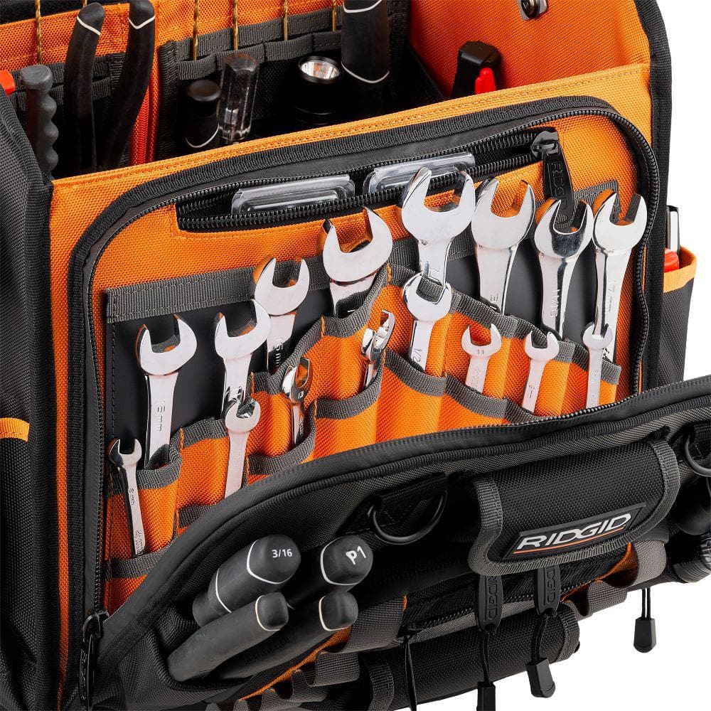 17 in. 62 Pocket Professional Grade Open Top Rolling Tool Bag - Hercitys