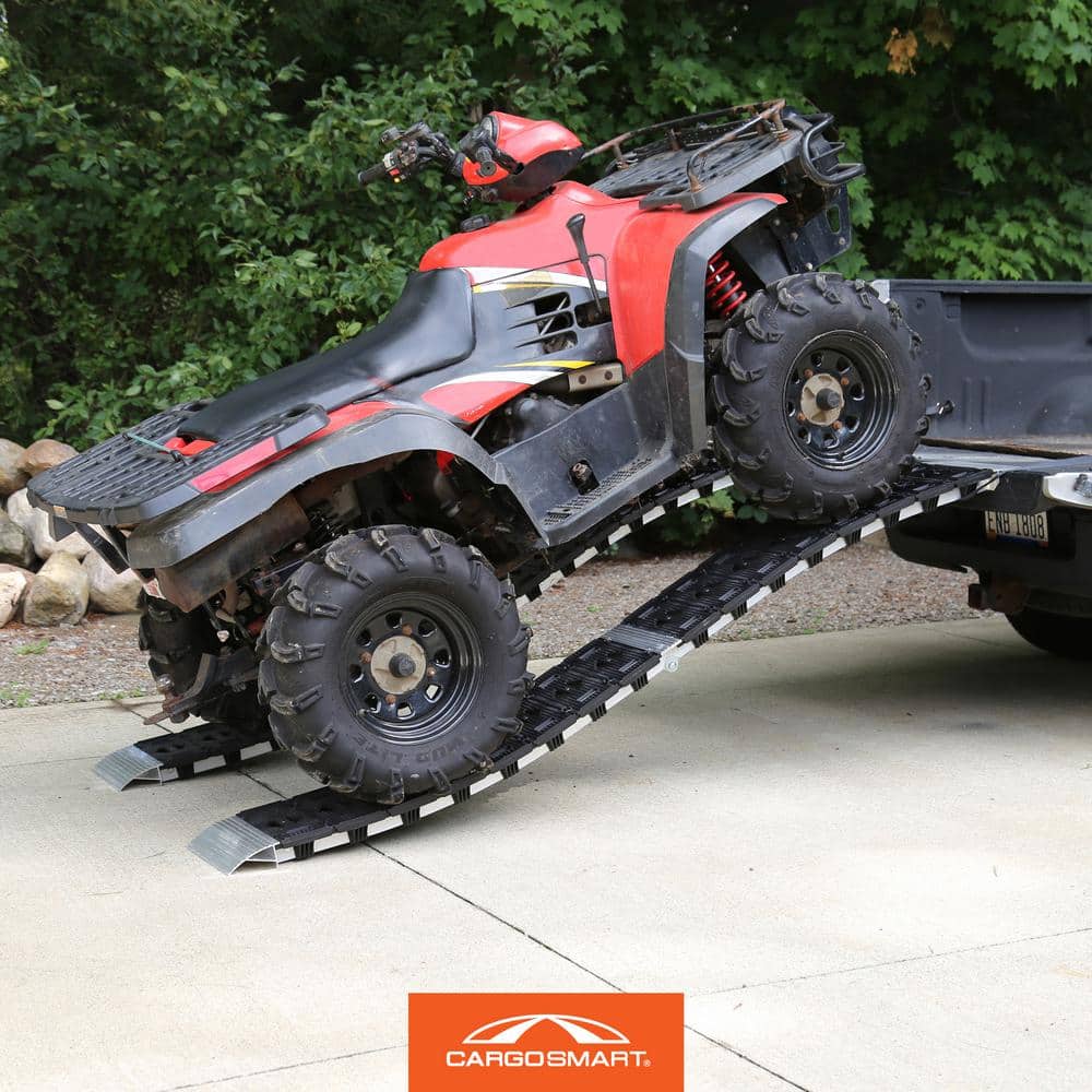 12 in. W x 90 in. L 750 lb. Capacity Hybrid S-Curve Centerfold Truck Loading Ramp (Includes 1 Ramp) - Hercitys