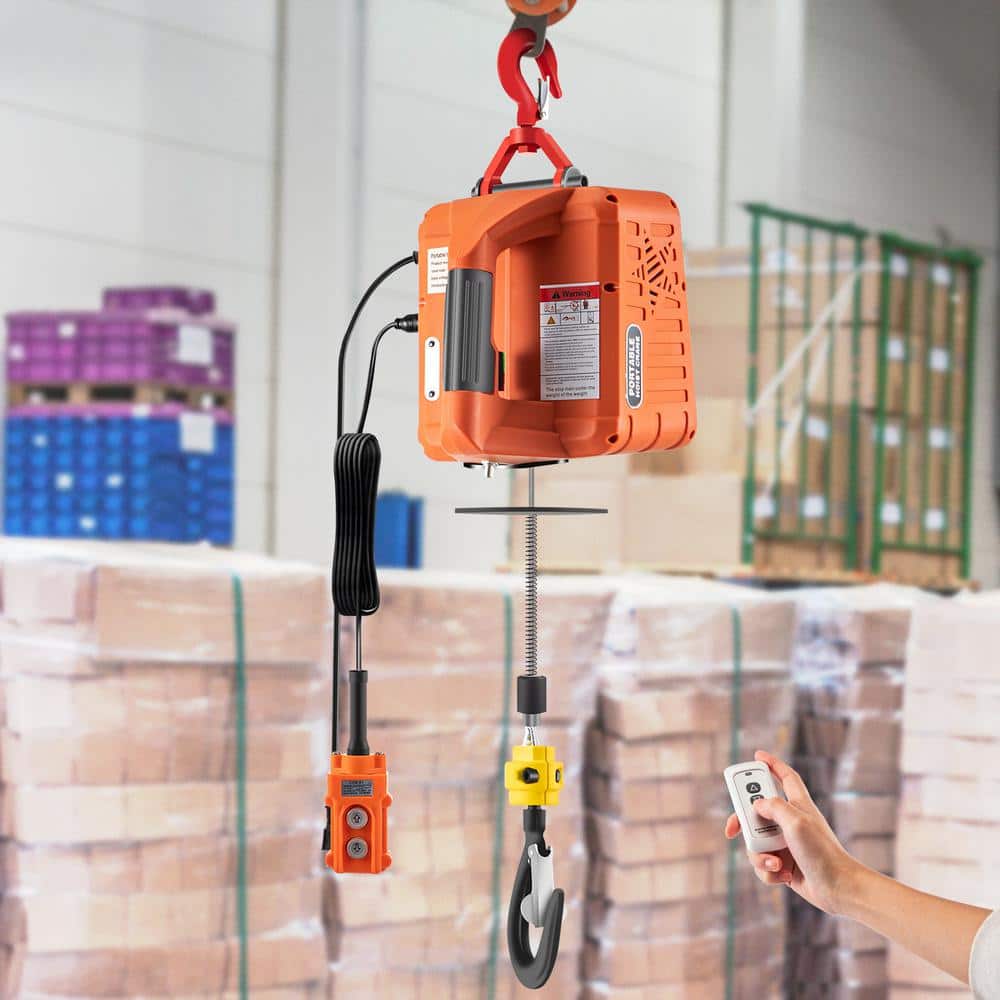 1100 lbs. Electric Hoist Winch with 3 Control Methods Electric Chain Hoist 25 ft. Lifting Height for Lifting Towing - Hercitys