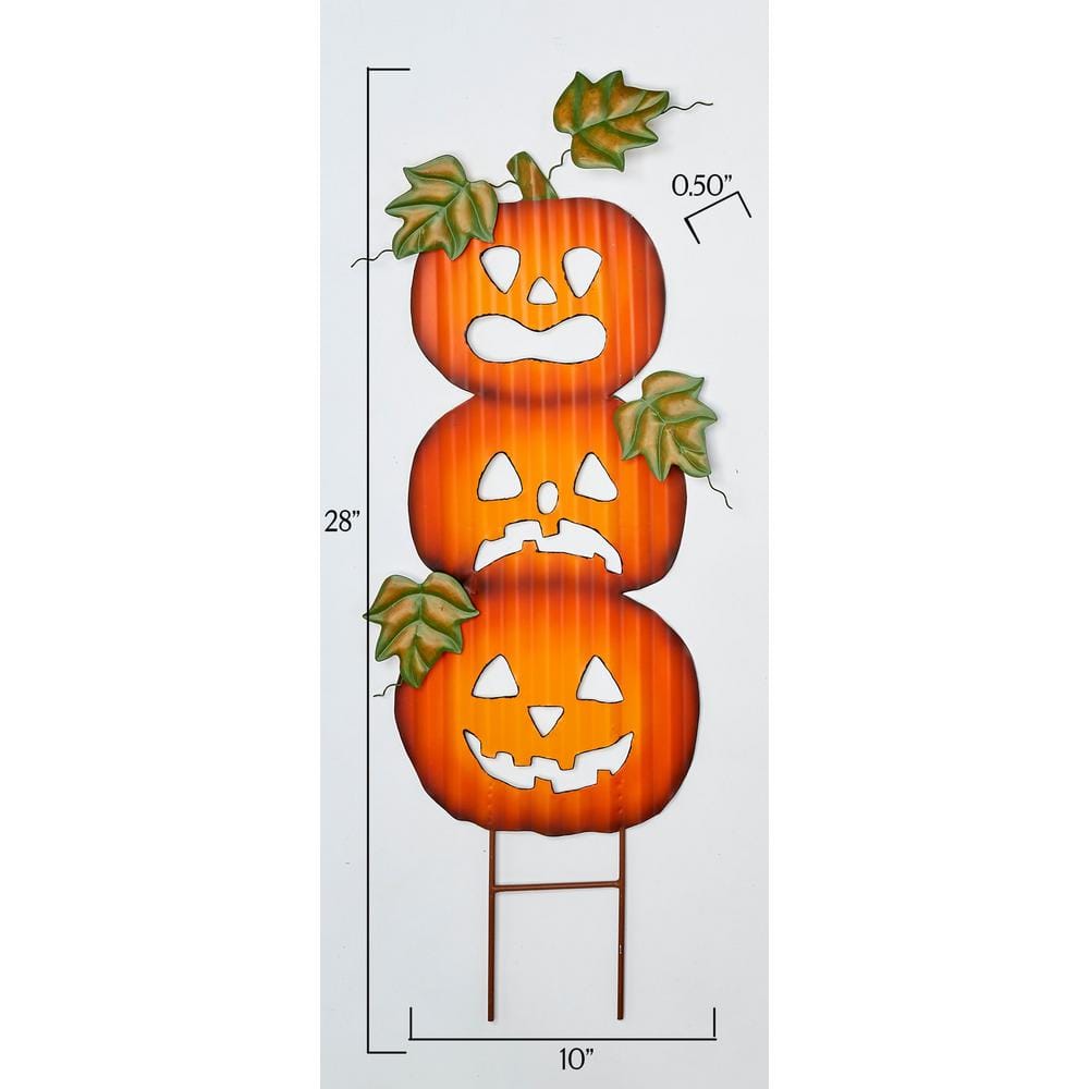 28 in. Metal Halloween Pumpkin Yard Stake - Hercitys