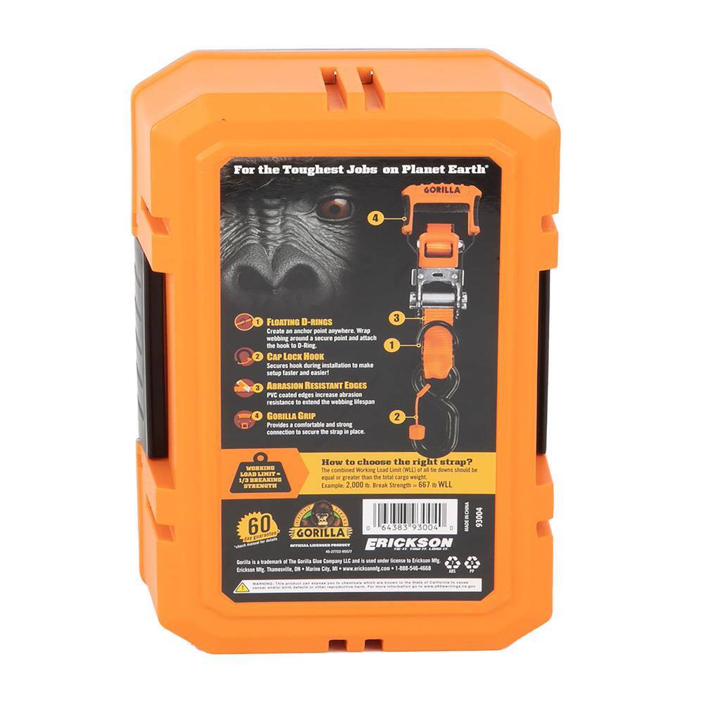 14 ft. x 1.5 in. Heavy-Duty Tie Down Ratchet Strap (2-Pack) - Hercitys