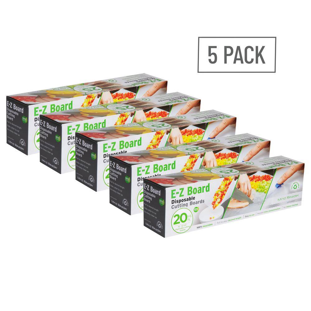 5-Pack Clear Plastic E-Z Board Disposable Cutting Board 20 sf 13.75 in. L x 3.125 in. W x 3.75 in. H (1-Piece) - Hercitys