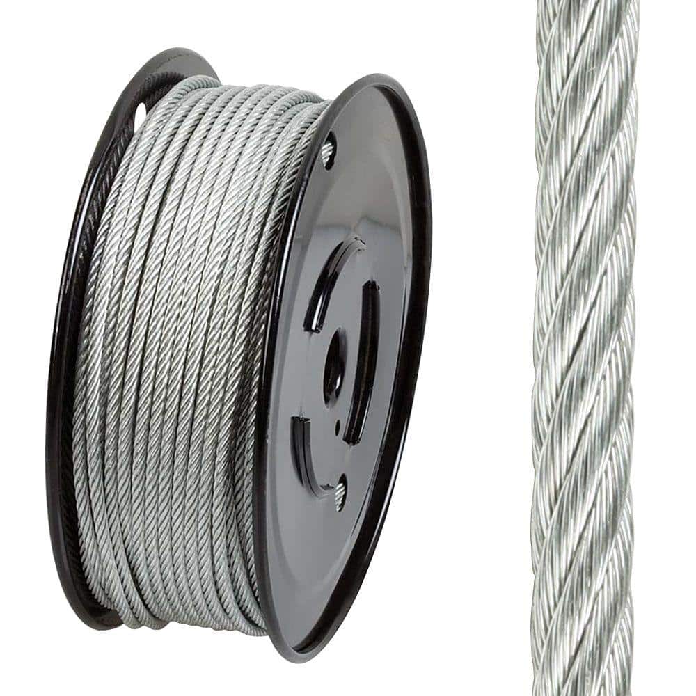 1/8 in. x 500 ft. Galvanized Steel Uncoated Wire Rope - Hercitys