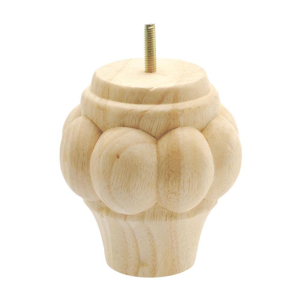 5 in. x 4-1/2 in. Unfinished Solid Hardwood Round Sofa Leg (4-Pack) - Hercitys