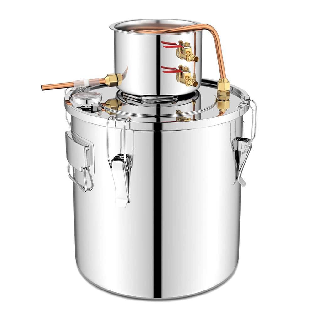 5 Gal Alcohol Still 2 Pots Stainless Steel Alcohol Distiller Copper Tube - Hercitys