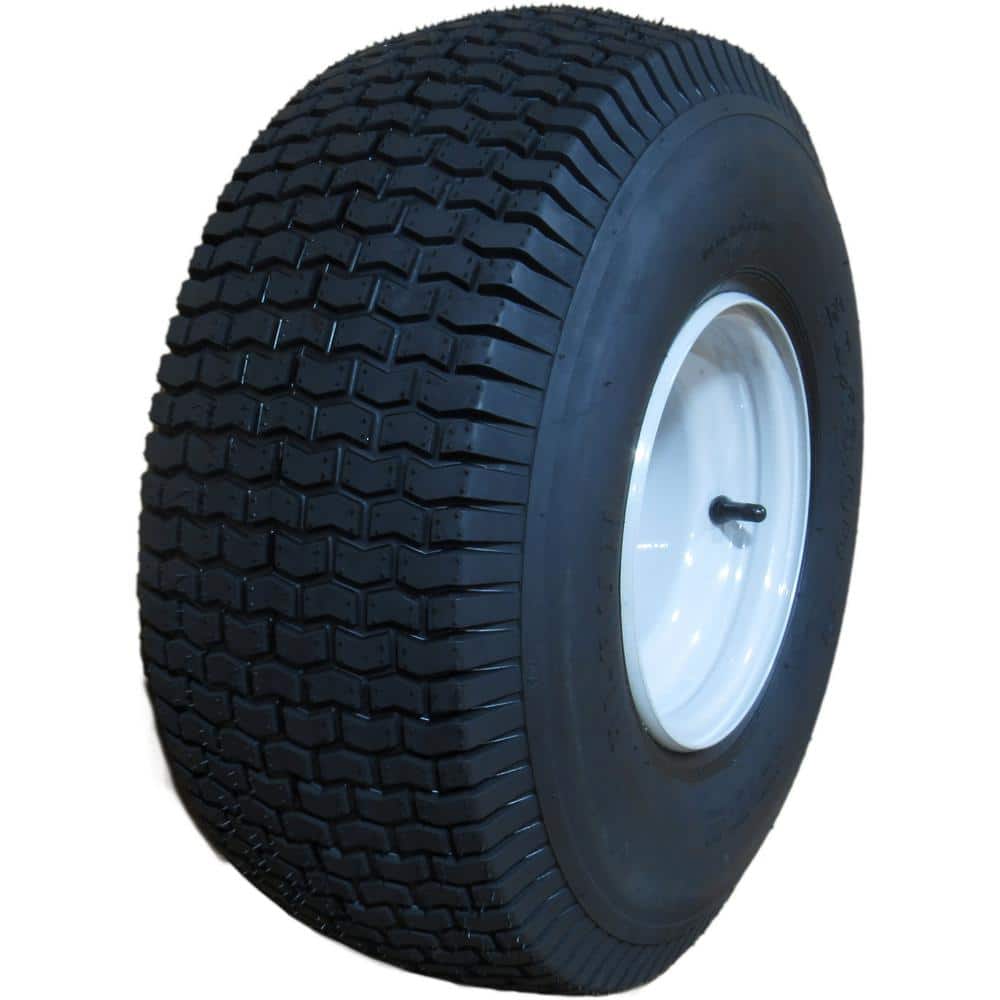 20 x 8.00-8 2Ply SU12 Mower Tire on 8 in. x 7 in. Greyish White Solid Wheel with Zerk, Metal Bushings of 3/4 I.D. - Hercitys