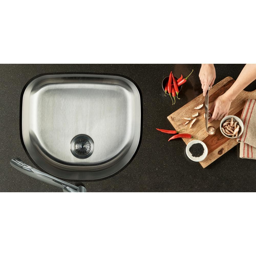 23 in. Undermount Single Bowl 18 Gauge Stainless Steel Kitchen Sink - Hercitys