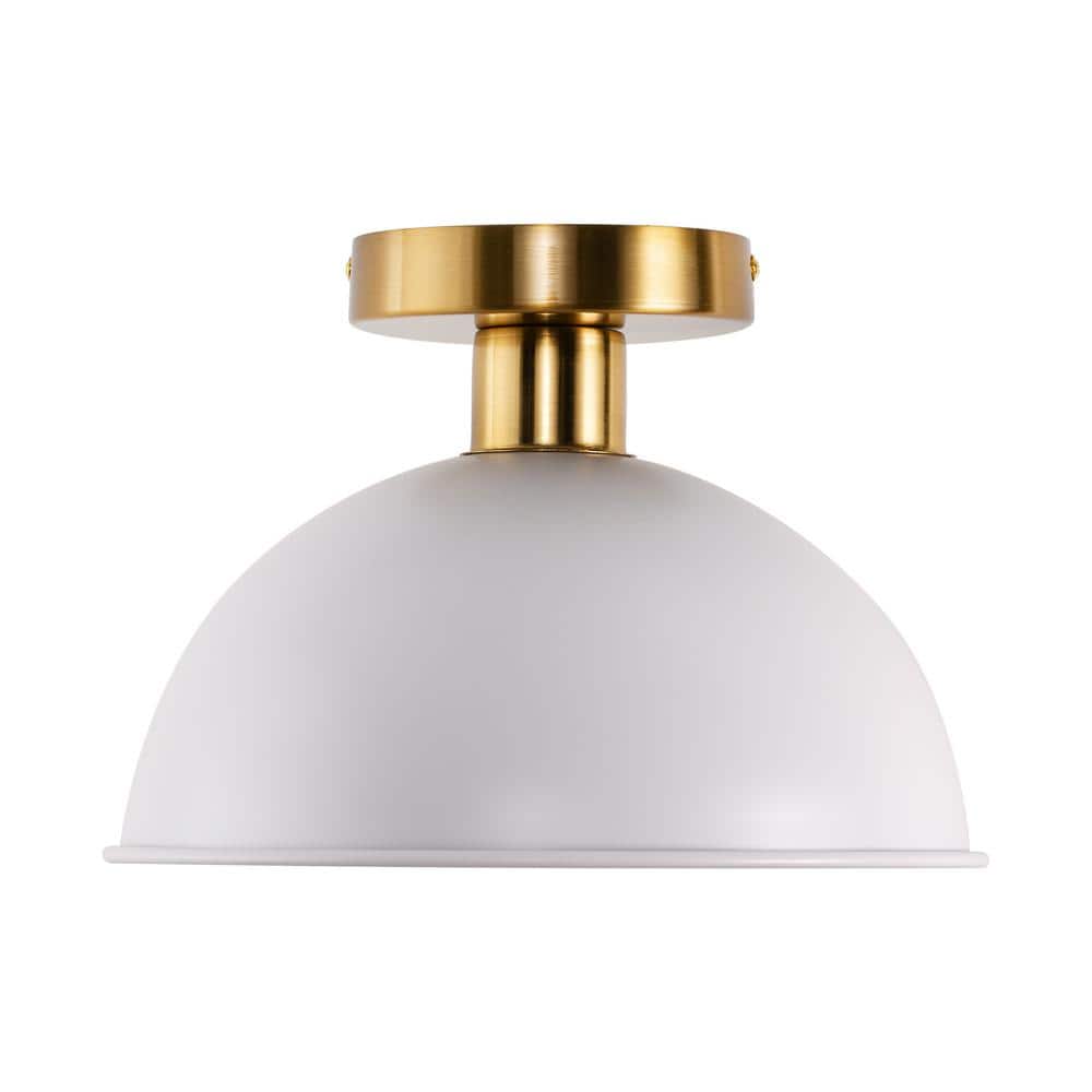 1-Light White Semi-Flush Mount for Entryway, E26 Base, No Bulbs Included (2-Pack) - Hercitys