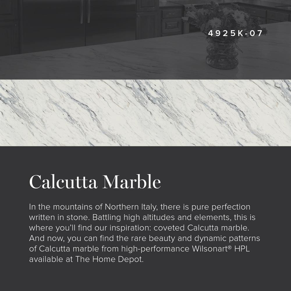 4 ft. x 10 ft. Laminate Sheet in Calcutta Marble with Premium Textured Gloss Finish - Hercitys