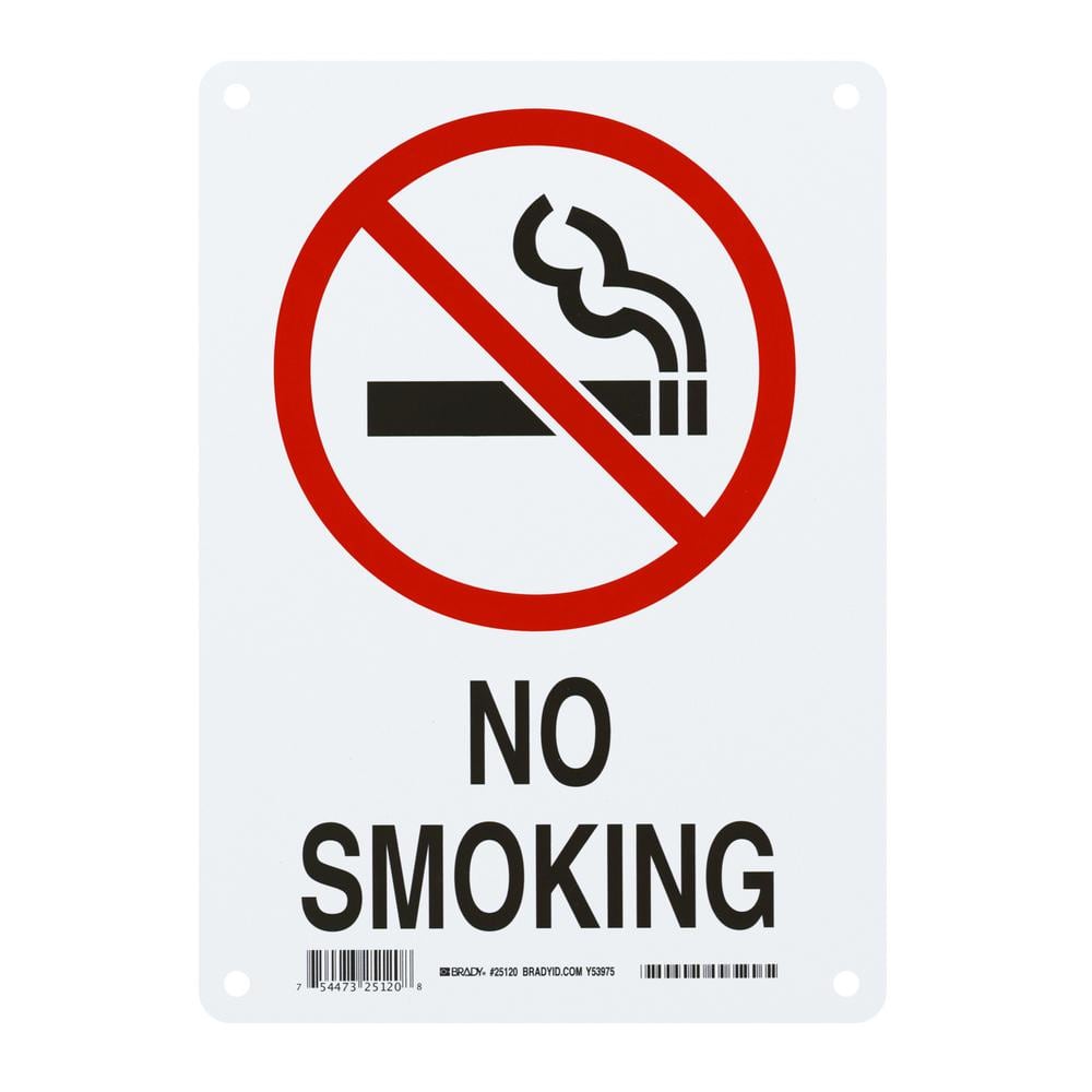 14 in. x 10 in. Plastic No Smoking Safety Sign - Hercitys