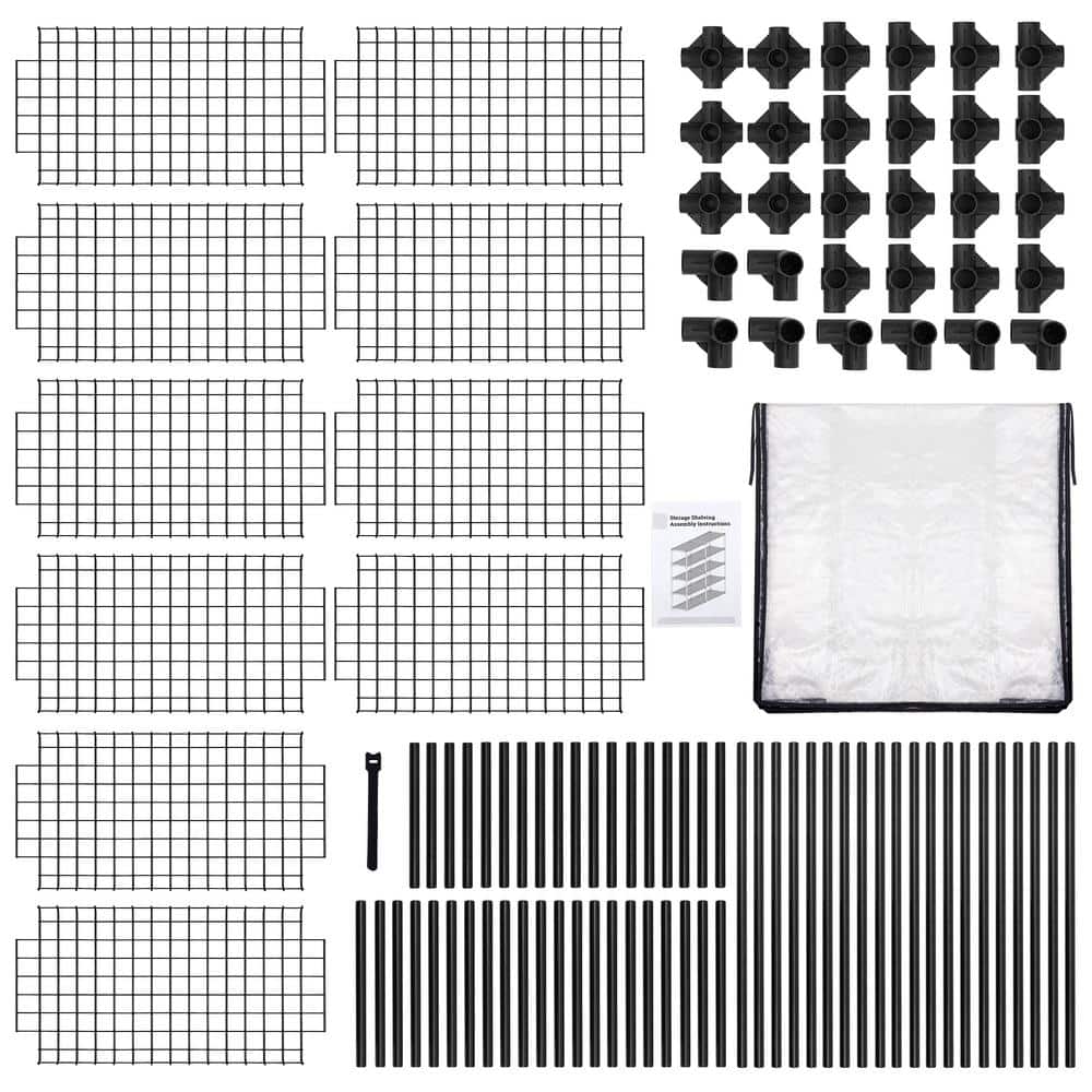 5-Shelf Wire Rack with Cover (2-pack) - Hercitys