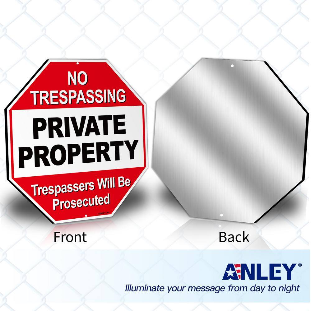 12 in. x 12 in. Private Property Aluminum Warning Sign – No Trespassing Security Alert (Pack of 2) - Hercitys