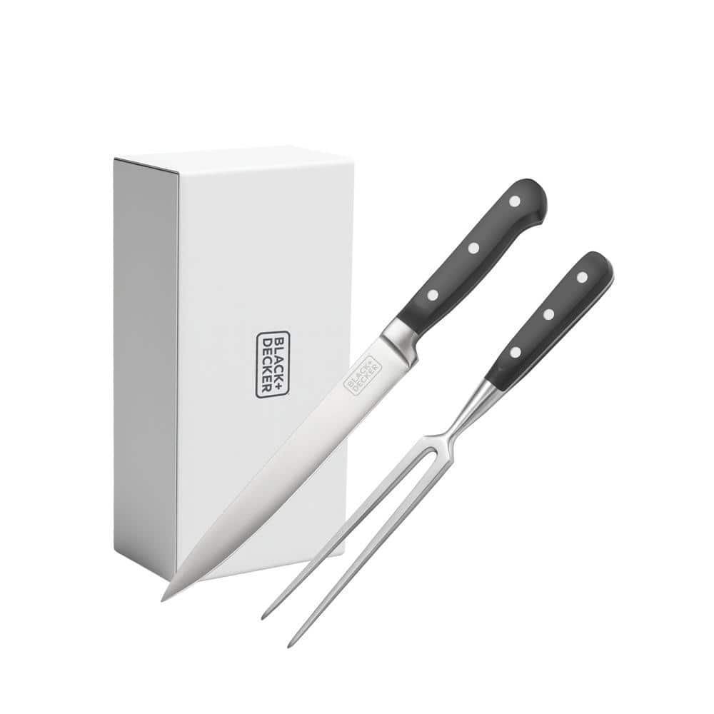 2-Piece Stainless Steel Carving Knife Set, 8 in. Carving Knife and 7 in. Fork, Kitchen Knife - Hercitys