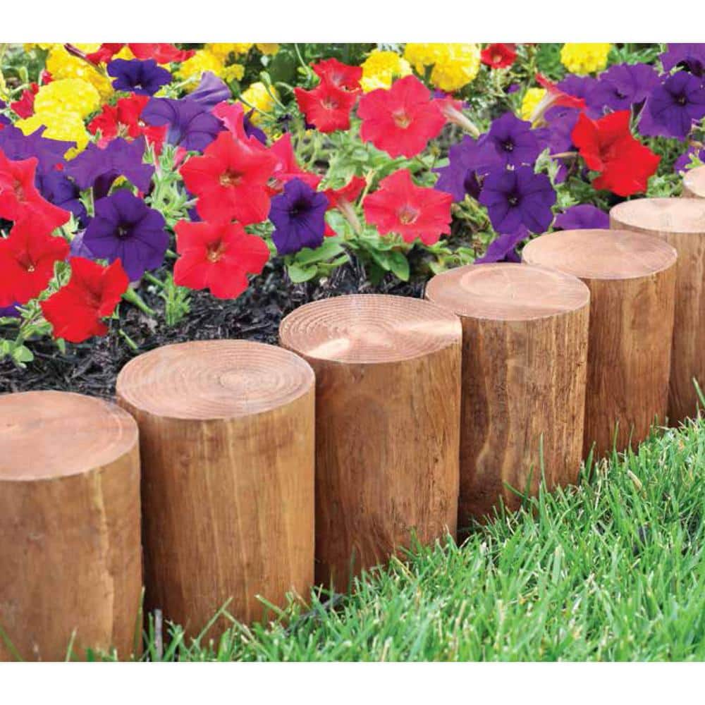 1.3 ft. Wood-Full Log Edging (12-Pack) - Hercitys