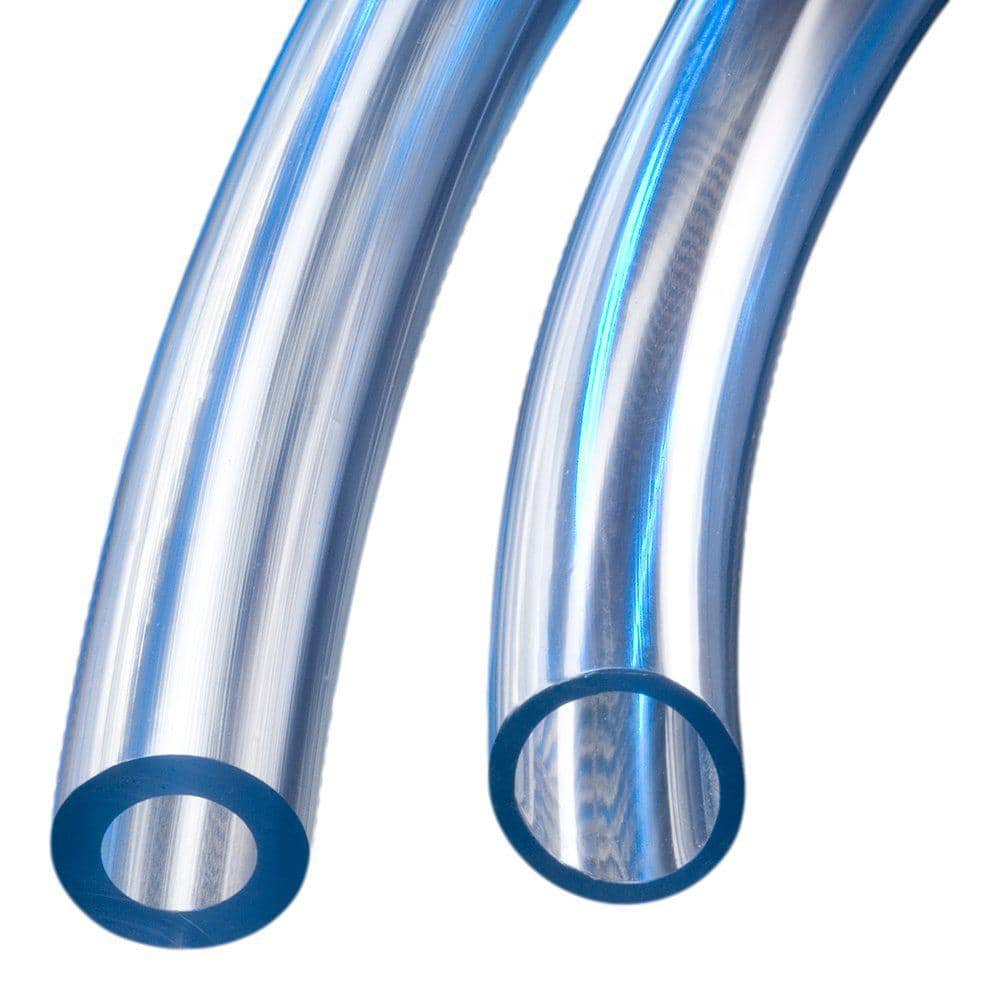 1/2 in. I.D. x 5/8 in. O.D. x 50 ft. Crystal Clear Flexible Non-Toxic, BPA Free Vinyl Tubing - Hercitys