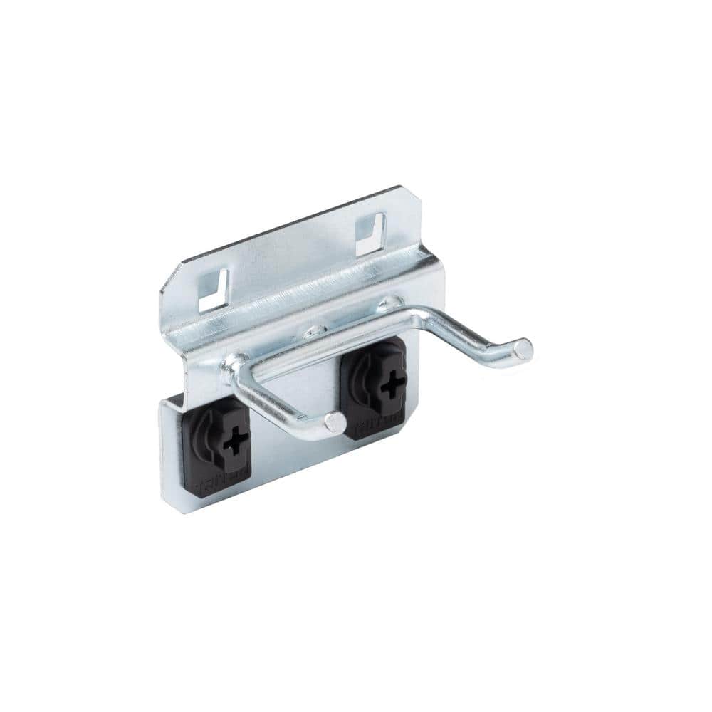 1 in. Double Rod 30 Degree Bend 3/16 in. Dia Zinc Plated Steel Pegboard Hook (5-Pack) - Hercitys