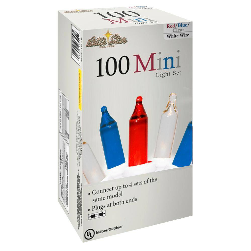 22.42 ft. 100-Count Patriotic Red/White/Blue Lights - Hercitys