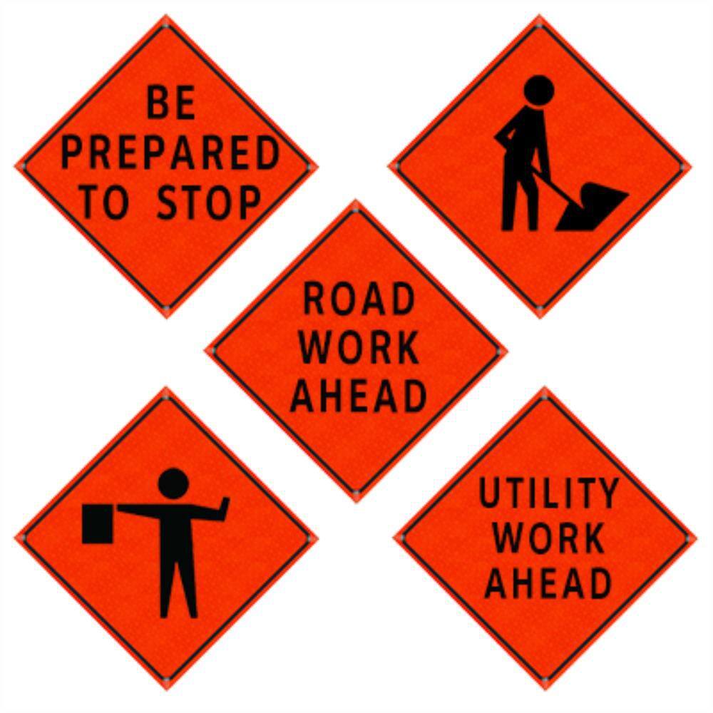 36 in. Roll Up Sign-Be Prepared to Stop - Hercitys