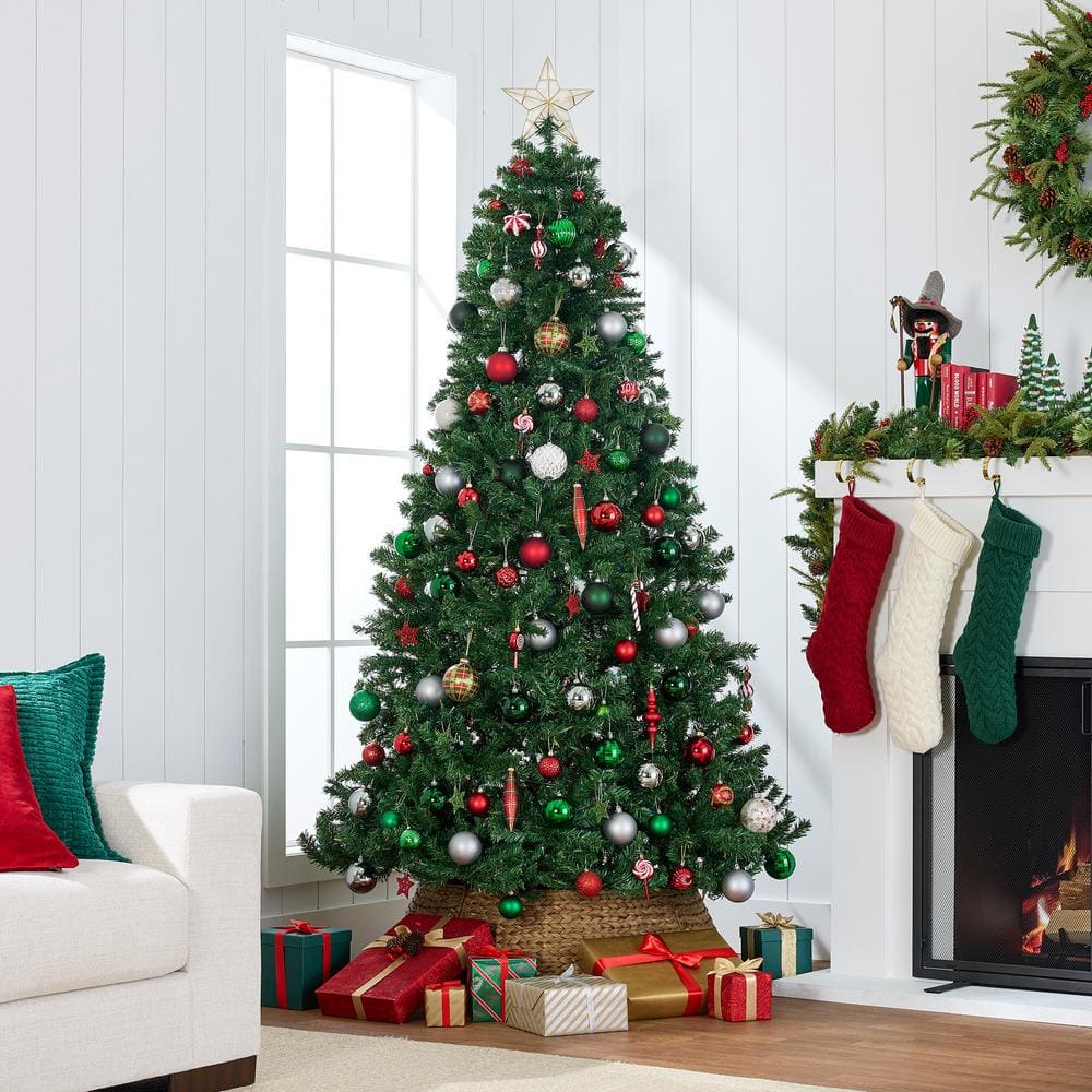 4.5 ft. Green Unlit Spruce Artificial Christmas Tree with Foldable Base - Hercitys