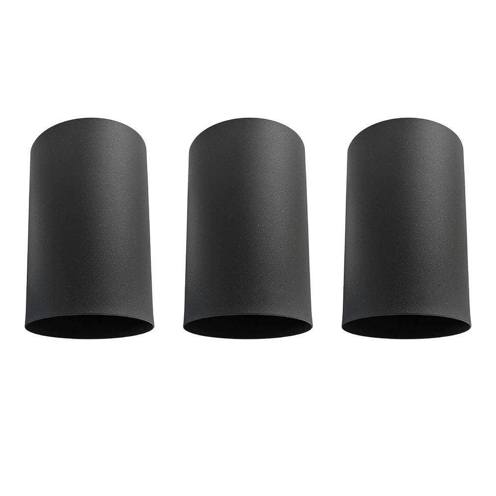 5 in. 1-Light Modern Cylinder Matte Black Finish Flush Mount with No Bulbs Included (3-Pack) - Hercitys