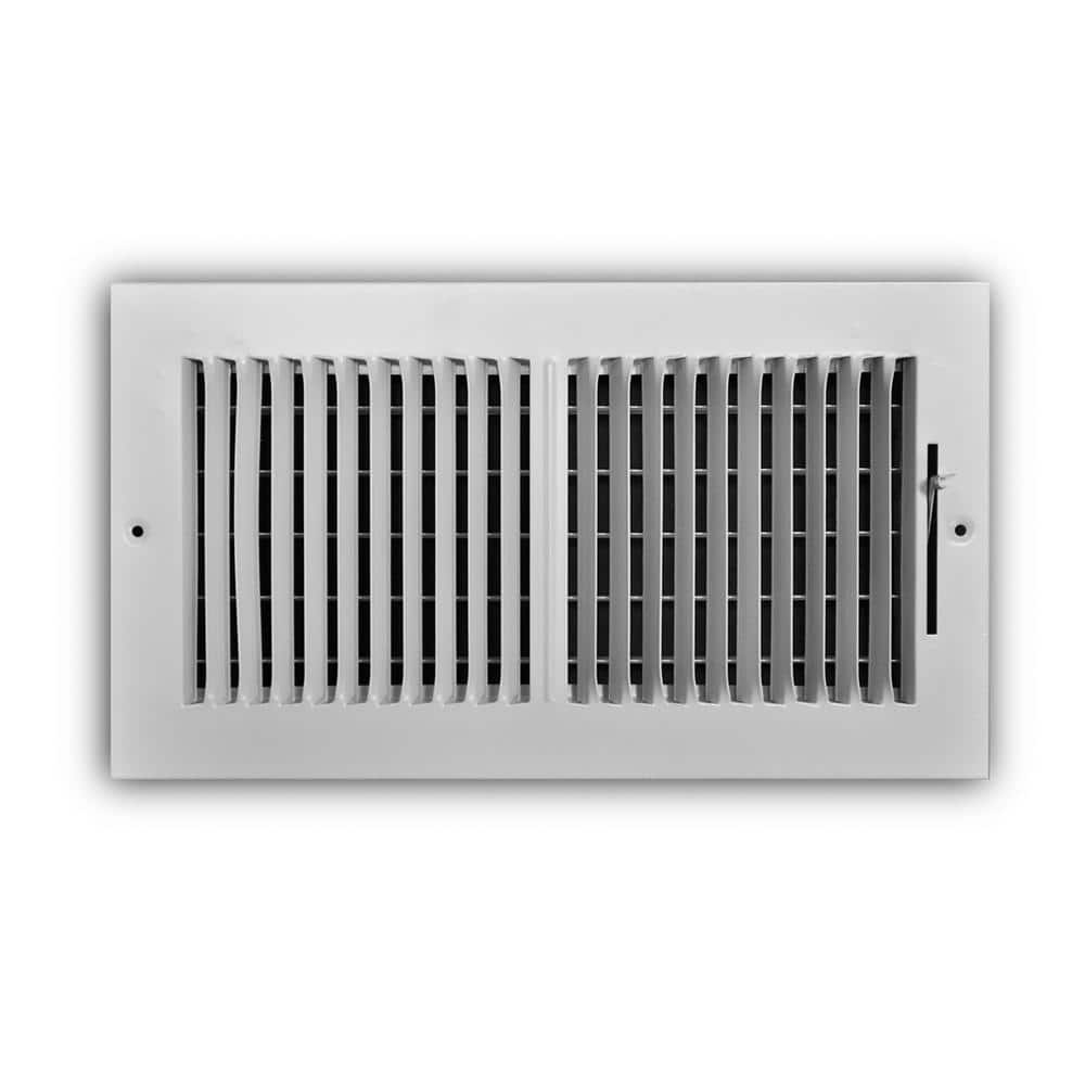 12 in. x 6 in. 2-Way Aluminum Wall/Ceiling Register in White - Hercitys