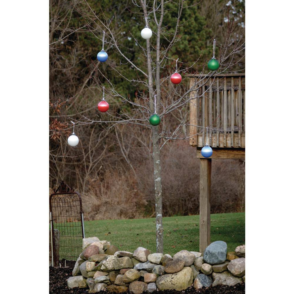 5 in. White LED Outdoor Hanging Globe Ornament - Hercitys