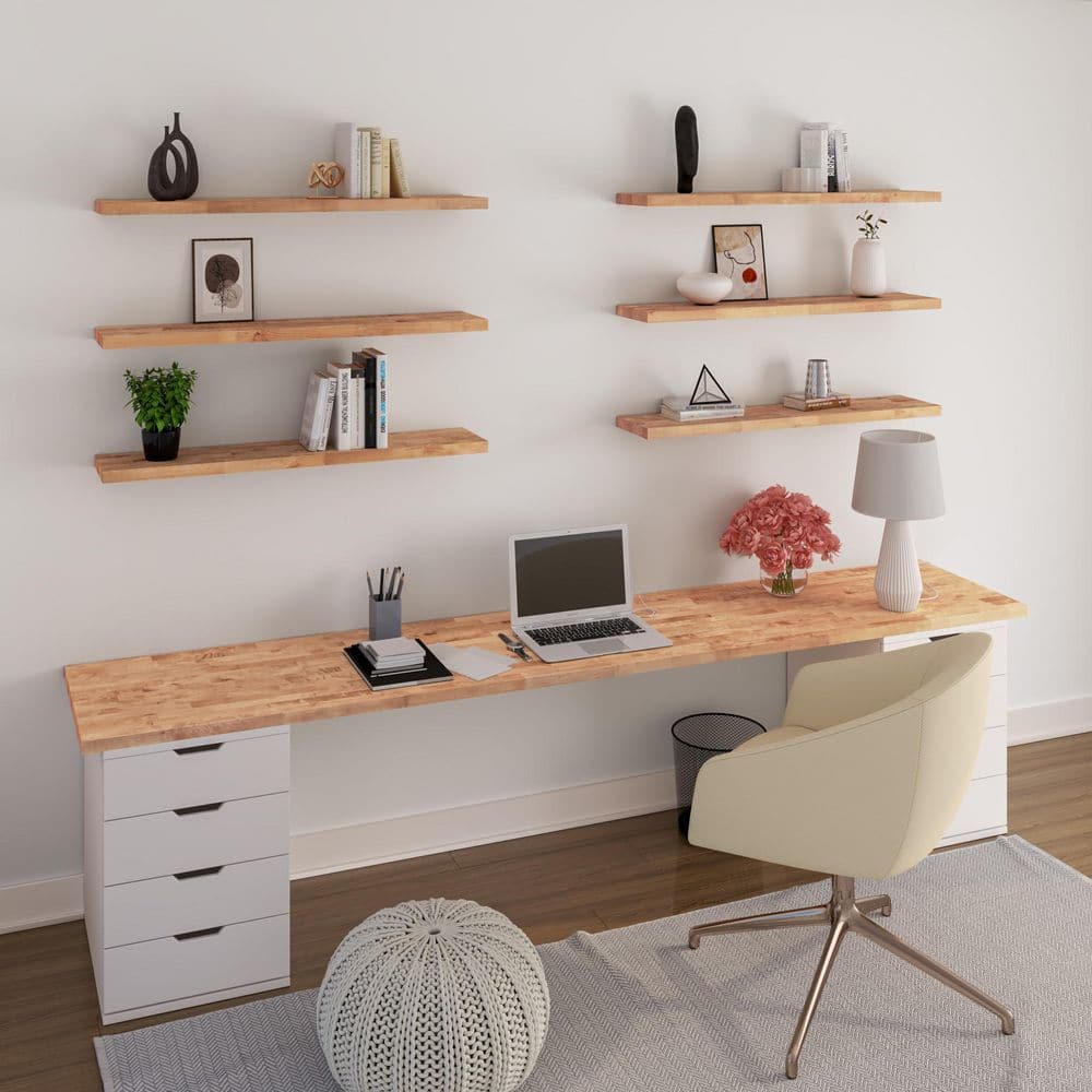 4 ft. L x 25 in. D Unfinished Birch Solid Wood Butcher Block Countertop With Eased Edge - Hercitys