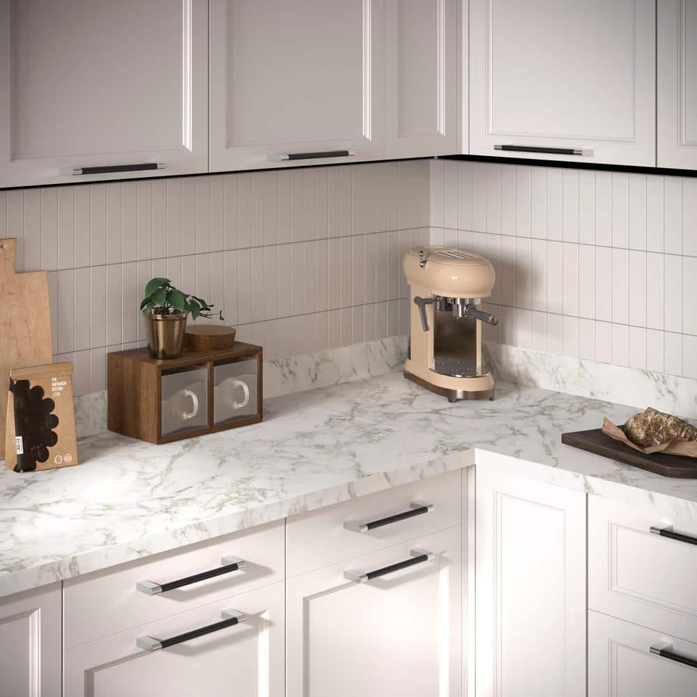 4 ft. L x 1-1/2 in . T Configurable Laminate Countertop in Matte Marmo Eracle with Square Edge - Hercitys