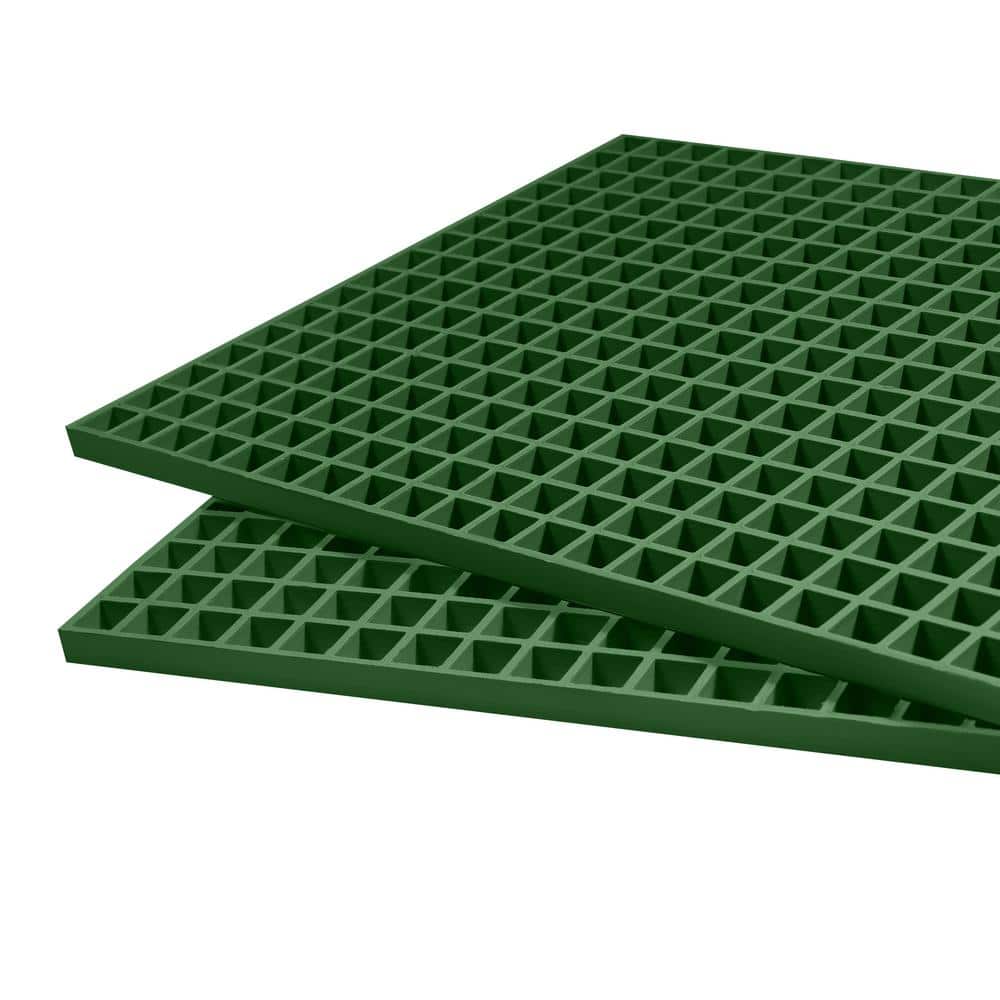 2 ft. x 2 ft. x 1 in. Fiberglass Molded Grating, 1.5 in. x 1.5 in. x 1 in., Green - Hercitys