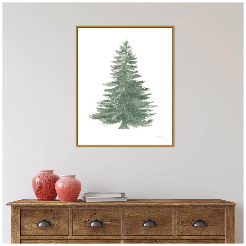 27.75 in. H x 22.5 in. W Floursack Holiday Tree Christmas Holiday Framed Canvas Box Wall Art - Hercitys