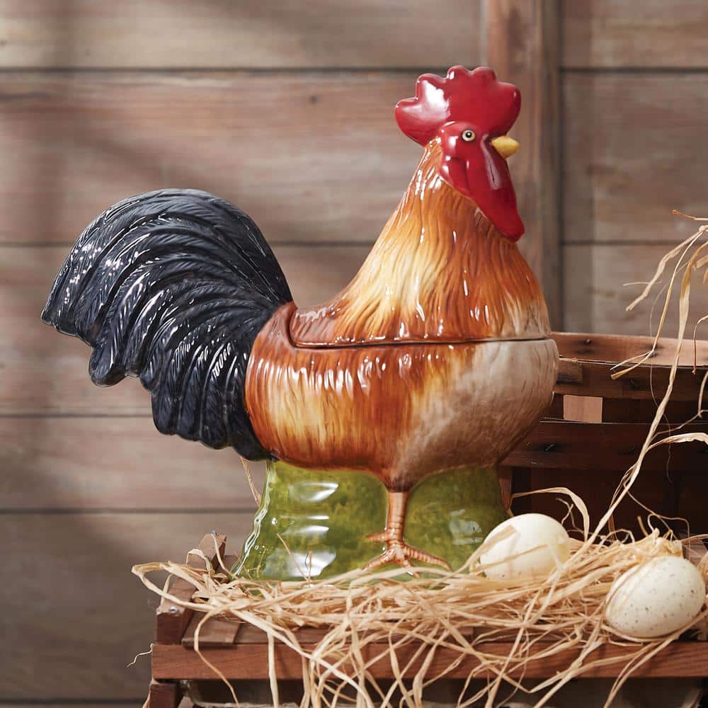 1-Stone Rooster Cookie Jar - Hercitys