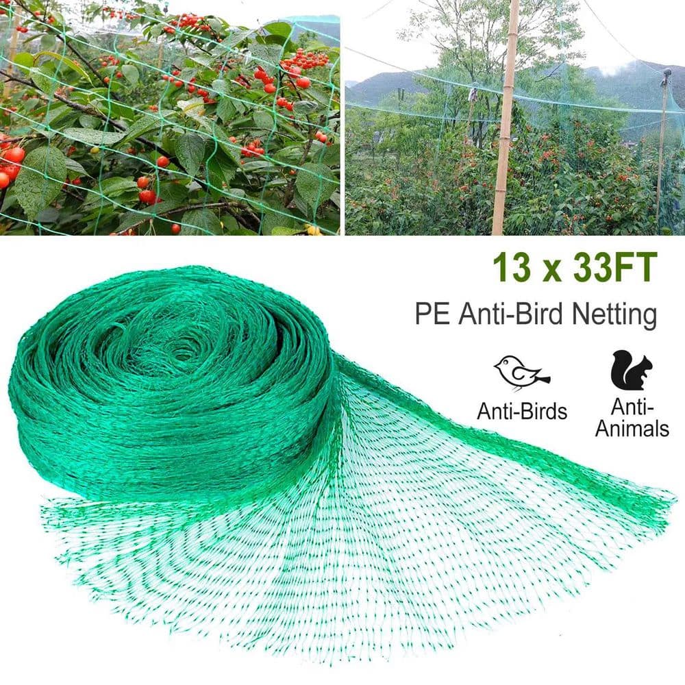 13 x 33 ft. Garden Netting Heavy Duty PE Anti Bird Netting Plants Fruits Tree Vegetables Protection Net 430sqft Coverage - Hercitys