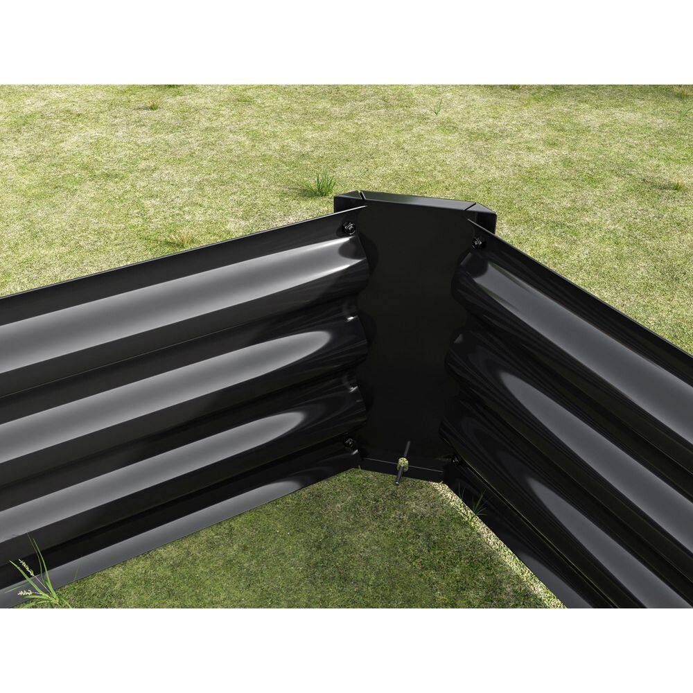 47.24 in. x 24 in. x 11. 81 in. Rectangle Metal Raised Garden Bed in Black - Hercitys