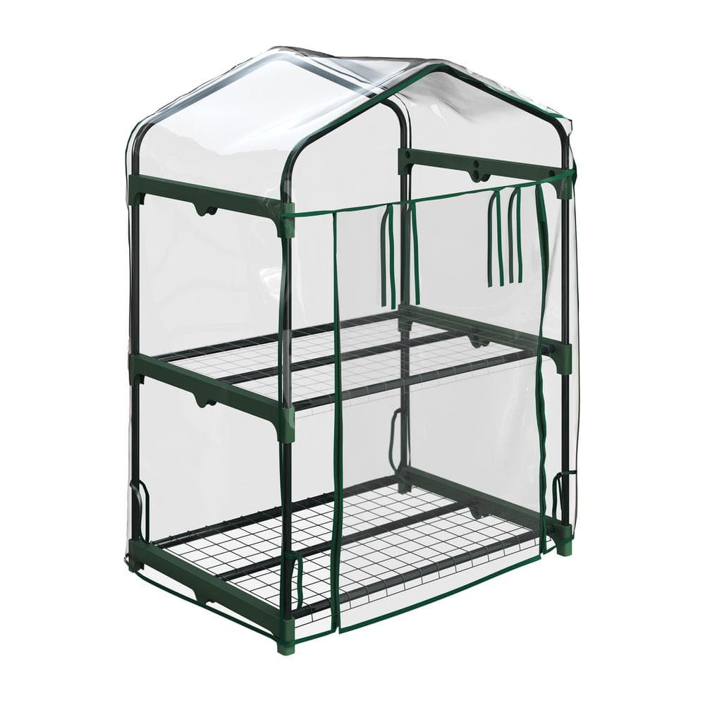 27 in. W x 19 in. D x 37.5 in. H PVC/Steel Clear Mini Greenhouse - Hercitys