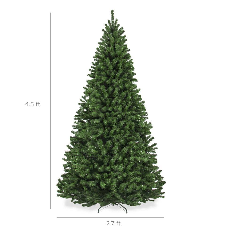 4.5 ft. Green Unlit Spruce Artificial Christmas Tree with Foldable Base - Hercitys