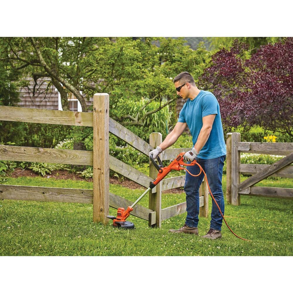 14 in. 6.5 Amp Corded Electric Single Line 2-In-1 String Trimmer & Lawn Edger with Push Button Line Feed - Hercitys