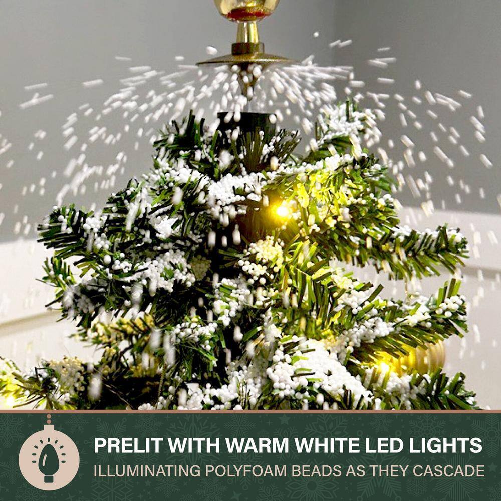 29 in. Snowing Musical Christmas Tree with Red Base and Snow Function - Hercitys