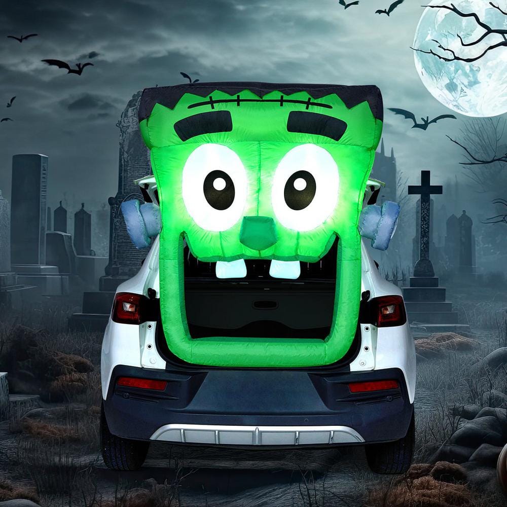 4.3 ft. Multi-Color Halloween Inflatable Zombie Made of Polyester - Hercitys