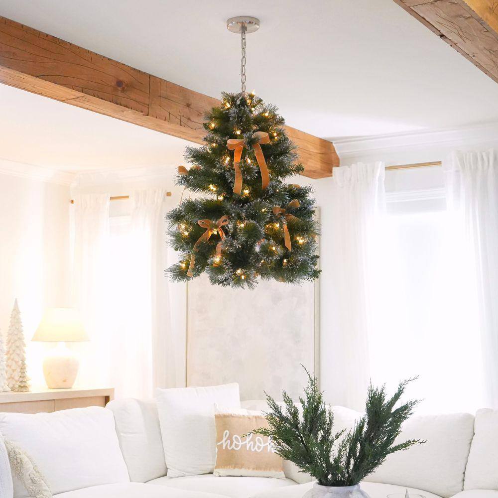 3 ft. Pre-Lit Artificial Christmas Tree Chandelier, Green - Hercitys