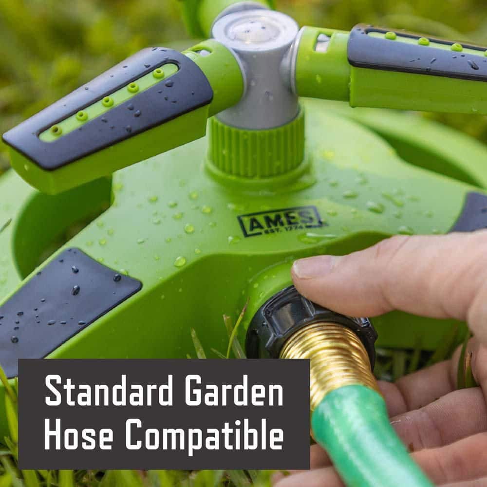 3-Piece Garden Watering Set with (1) Pulsating Spike Style, (1) 3-Arm Rotating Sprinkler and (1) 7-Pattern Spray Nozzle - Hercitys